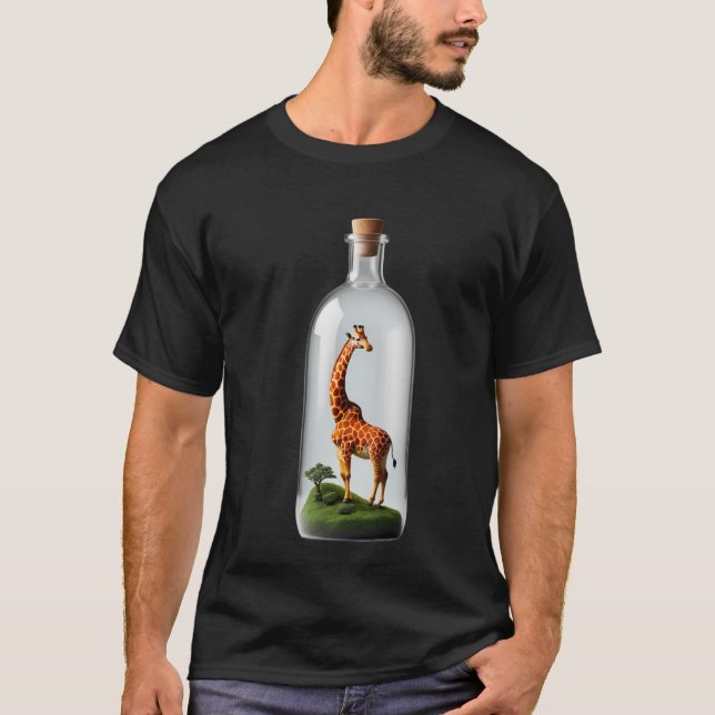 Giraffe in der Flasche T-Shirt (Vorderseite)