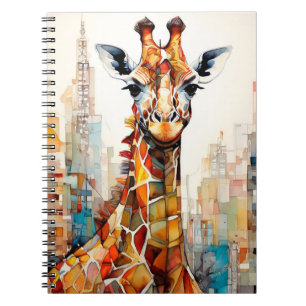 Giraffe in der Stadt Notizbuch Journal Notizblock