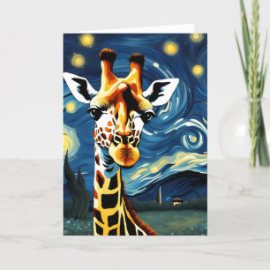 Giraffe in der Sternennacht Karte