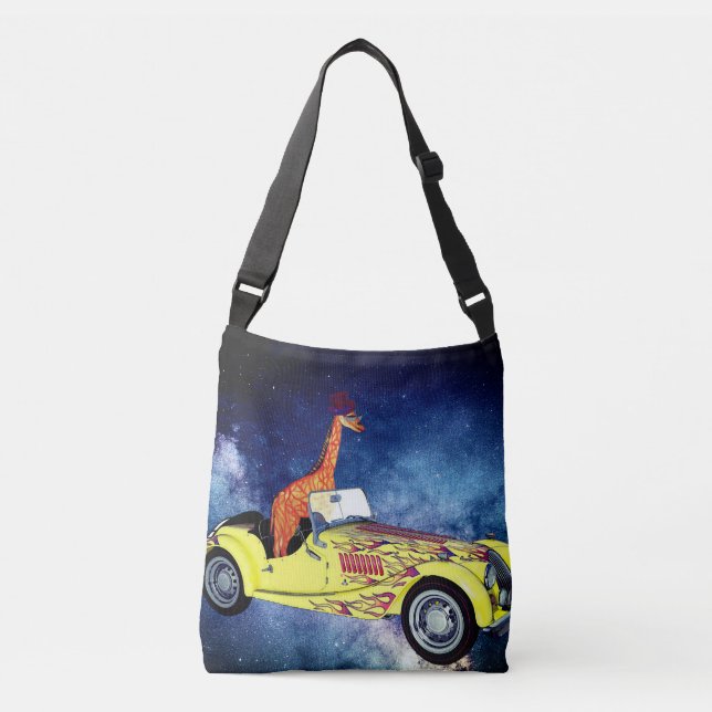 Giraffe in der Weltraumtasche Tragetaschen Mit Langen Trägern (Vorderseite)