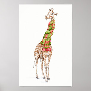 Giraffe in einem Scarf Poster