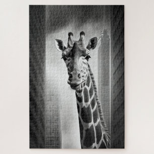 Giraffe in einem Stadtbild