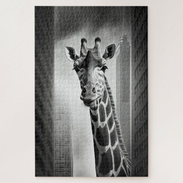 Giraffe in einem Stadtbild (Vertikal)
