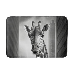 Giraffe in einem Stadtbild Badematte