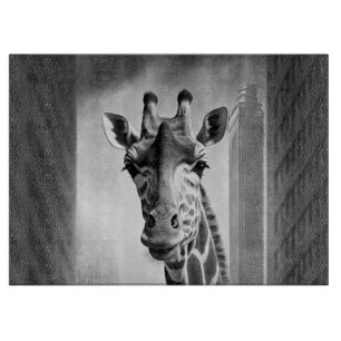Giraffe in einem Stadtbild Schneidebrett