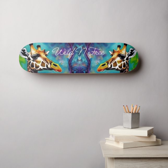 Giraffe in Farbe Skateboard (Wandkunst (Horz))
