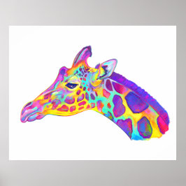 Giraffe in Farben Poster