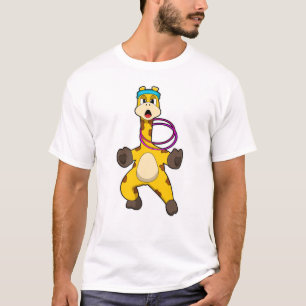 Giraffe in Fitness mit Swing Ring T-Shirt