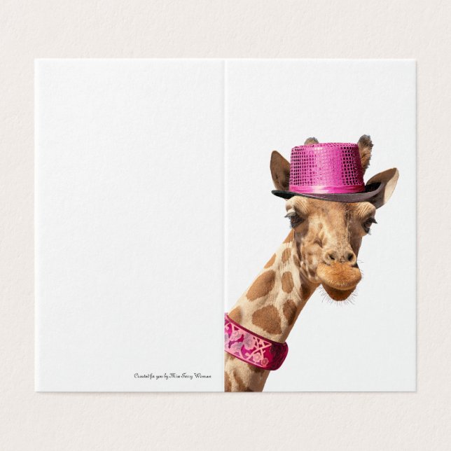 Giraffe in funkelnd-rosa Hut (Außenseite Aufgefaltet)