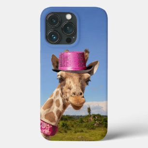 Giraffe in funkelnd-rosa Hut Case-Mate iPhone Hülle
