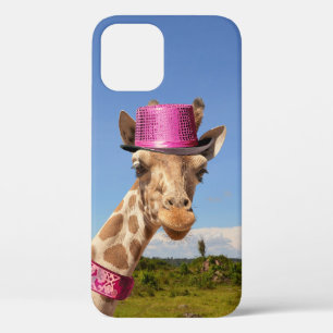 Giraffe in funkelnd-rosa Hut Case-Mate iPhone Hülle