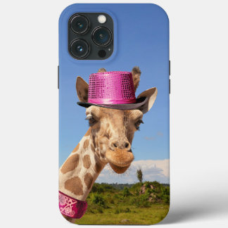 Giraffe in funkelnd-rosa Hut Case-Mate iPhone Hülle