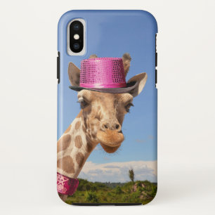 Giraffe in funkelnd-rosa Hut Case-Mate iPhone Hülle