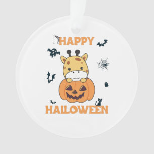Giraffe in Pumpkin Niedliche Giraffen Happy Hallow Ornament