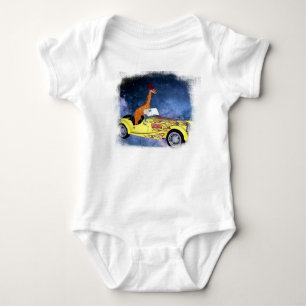 Giraffe in Space Jersey Bodysuit Baby Strampler