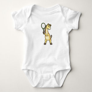 Giraffe in Tennis mit Tennisschläger Baby Strampler
