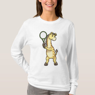 Giraffe in Tennis mit Tennisschläger T-Shirt