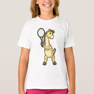 Giraffe in Tennis mit Tennisschläger T-Shirt