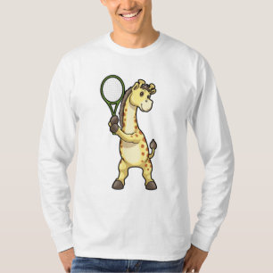 Giraffe in Tennis mit Tennisschläger T-Shirt
