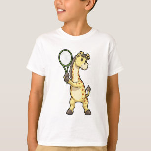 Giraffe in Tennis mit Tennisschläger T-Shirt
