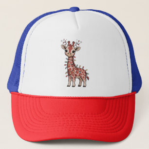 Giraffe in Weihnachtslichter gewickelt Tierliebhab Truckerkappe