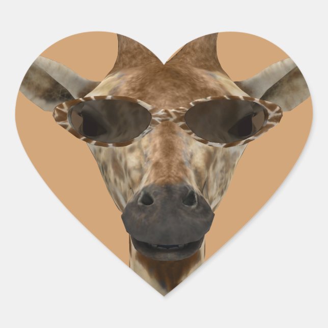 Giraffe Incognito Herz-Aufkleber (Vorderseite)