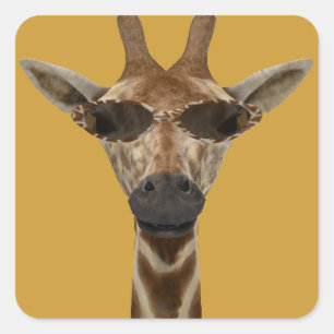 Giraffe Incognito Quadratischer Aufkleber