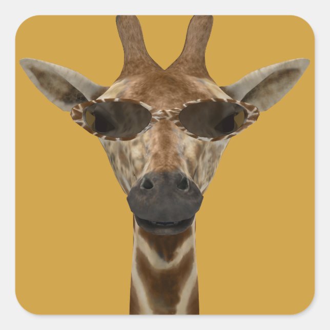 Giraffe Incognito Quadratischer Aufkleber (Vorderseite)