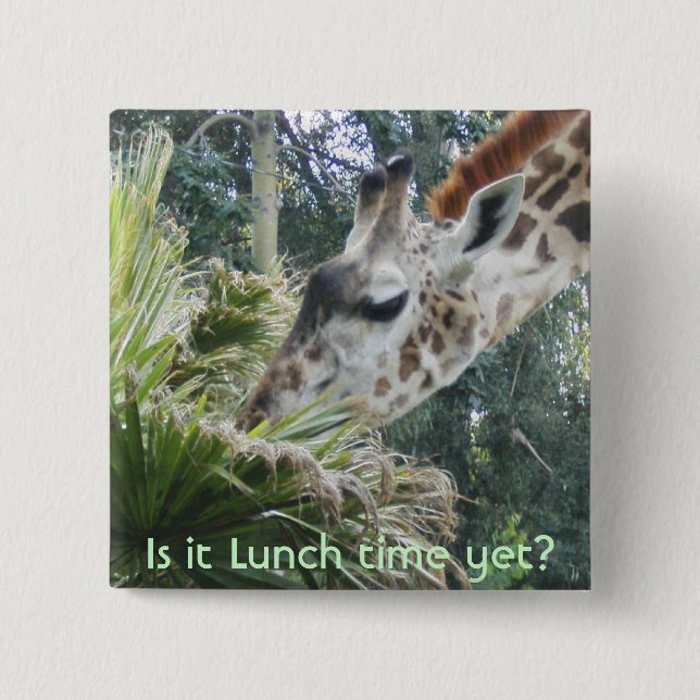 Giraffe, ist es schon Mittagszeit? Button (Vorderseite)