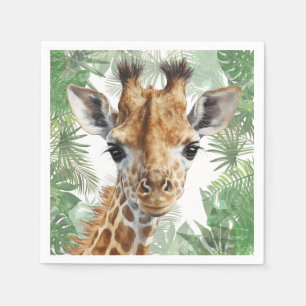 Giraffe Jungle Background Serviette