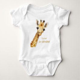 Giraffe Jungle Safari Tier erster Geburtstag Baby Strampler