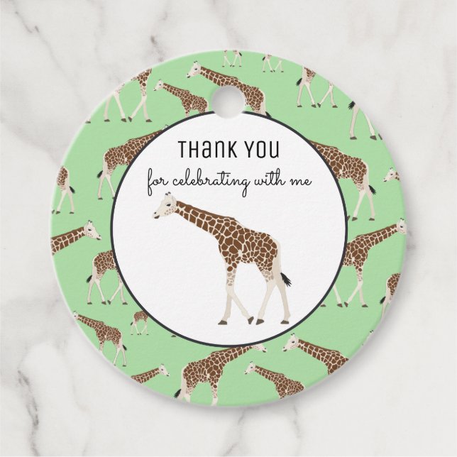 Giraffe Jungle Safari Tier Geschenkanhänger (Vorderseite)