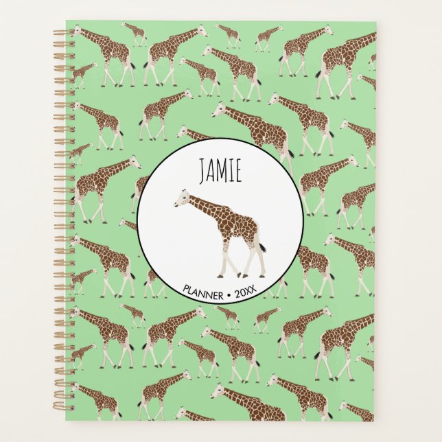 Giraffe Jungle Safari Tierbuch Planer (Vorderseite)
