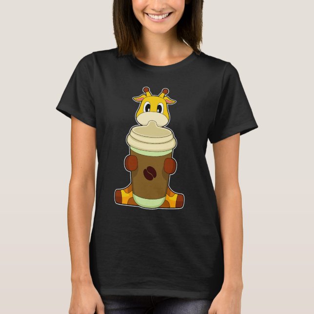 Giraffe Kaffee zum Mitnehmen T-Shirt (Vorderseite)