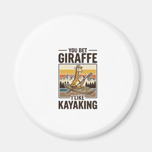 Giraffe-Kajakfahren Vintage Lustiges T-Shirt Desig Magnet