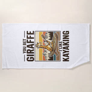 Giraffe-Kajakfahren Vintage Lustiges T-Shirt Desig Strandtuch