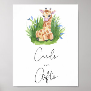Giraffe - Karten und Geschenke Baby Shower Poster