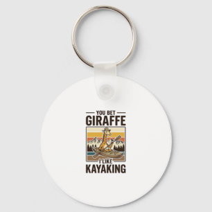 Giraffe Kayaking Vintage Lustiges T-Shirt Design_1 Schlüsselanhänger