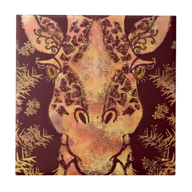 Giraffe Keramik Tile Fliese (Vorderseite)