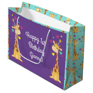 Giraffe Kindergeburtstag Party Niedlich Große Geschenktüte