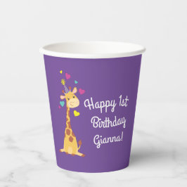 Giraffe Kindergeburtstag Party Niedlich  Pappbecher