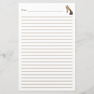 Giraffe Kopfmalerei Lined Stationery Briefpapier