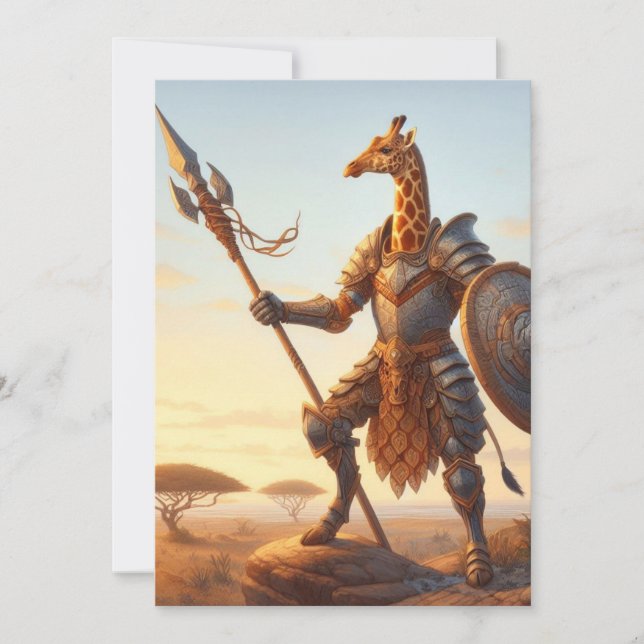 Giraffe-Krieger Feiertagskarte (Vorderseite)