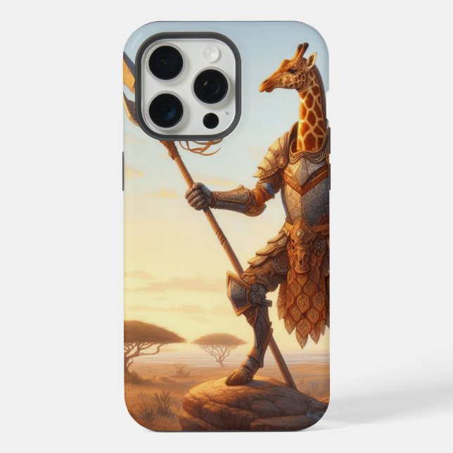 Giraffe-Krieger iPhone 15 Pro Max Hülle (Rückseite)