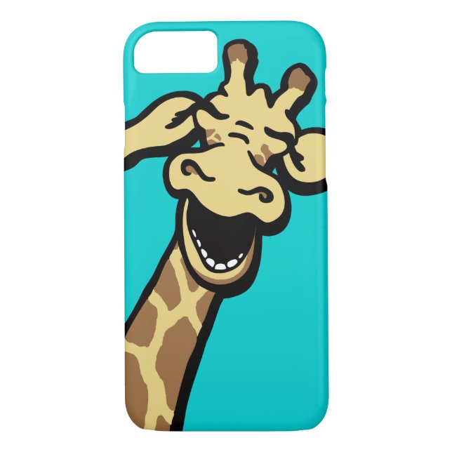 Giraffe lacht grafische aquamarine iPhone-Fall Case-Mate iPhone Hülle (Rückseite)