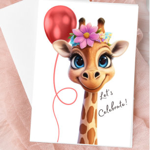 Giraffe Lasse feierliche Grußkarte Karte