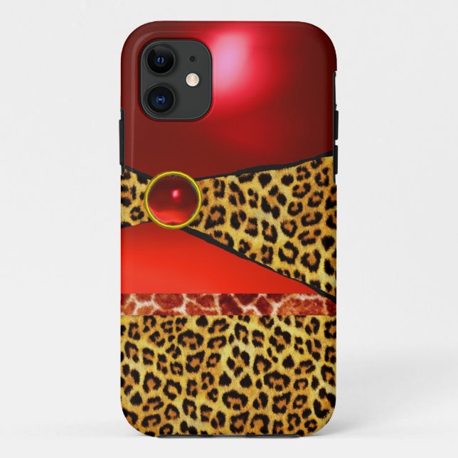 GIRAFFE LEOPARD HAUT ROTE RUBY GEMSTONE Case-Mate iPhone HÜLLE (Rückseite)