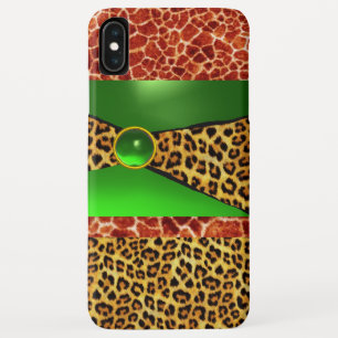 GIRAFFE LEOPARD SKIN GREEN EMERALD GEM iPhone XS MAX HÜLLE