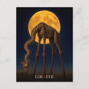 Giraffe Leuchtende Beine gothischer Surrealismus Postkarte