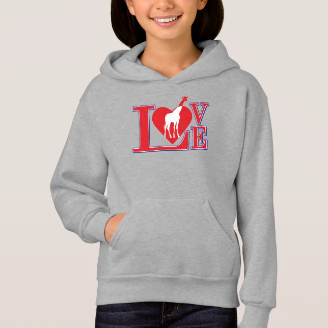 Giraffe-Liebe Hoodie (Vorderseite)